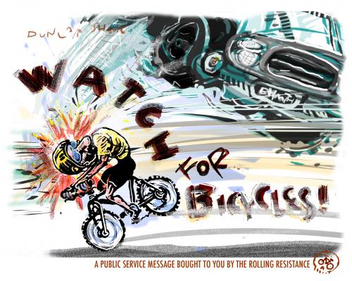 Cartoon: Watch for bikes (medium) by Dunlap-Shohl tagged save,the,cyclists