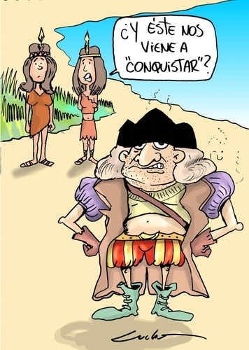 Cartoon: 12 de octubre (medium) by lucholuna tagged conquista,colon,cristobal,12,de,octubre