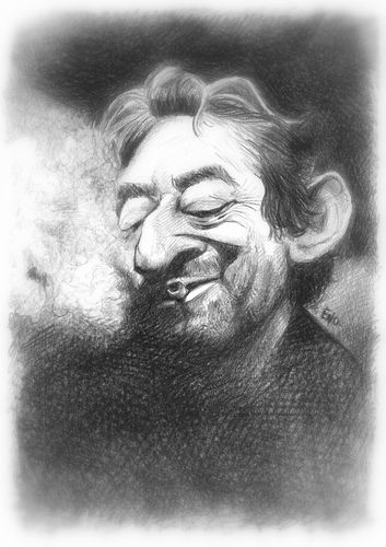 Cartoon: Serge Gainsbourg (medium) by Eno tagged serge,gainsbourg,lucien,chanteur,gitane