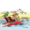 Cartoon: Pedalo (small) by Andre Verheye tagged pedalo,sea,hollydays,family,beach