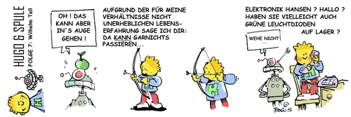 Cartoon: Hugo und Spule Folge 7 (medium) by atzecomic tagged hugo,spule,roboter,schütz,atzecomic,tell