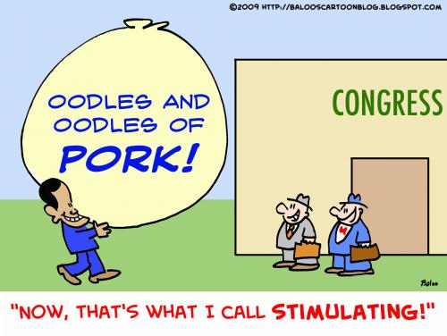 Cartoon: 1 call stimulating obama congres (medium) by rmay tagged call,stimulating,obama,congress,pork