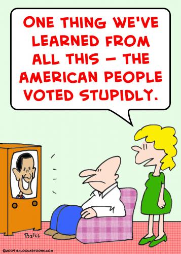 Cartoon: 1voted stupidly obama gates (medium) by rmay tagged voted,stupidly,obama,gates