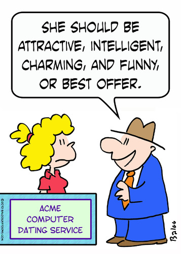 Cartoon: attractive charming dating (medium) by rmay tagged attractive,charming,dating,computer,best,offer