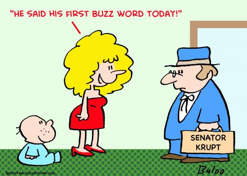 Cartoon: Baby first buzz word (medium) by rmay tagged baby,first,buzz,word