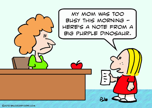 Cartoon: barney dinosaur note (medium) by rmay tagged barney,dinosaur,note