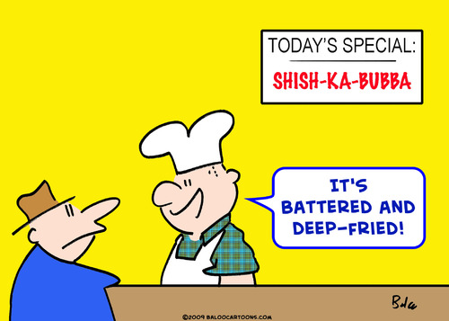 Cartoon: battered deep fried shish ka bub (medium) by rmay tagged battered,deep,fried,shish,ka,bub