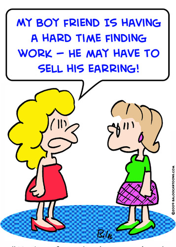 Cartoon: boyfriend work sell earring (medium) by rmay tagged boyfriend,work,sell,earring