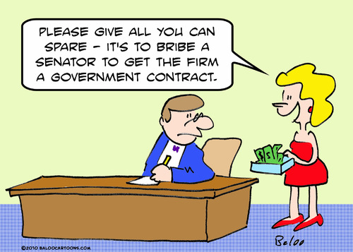 Cartoon: bribe senator firm contract (medium) by rmay tagged bribe,senator,firm,contract
