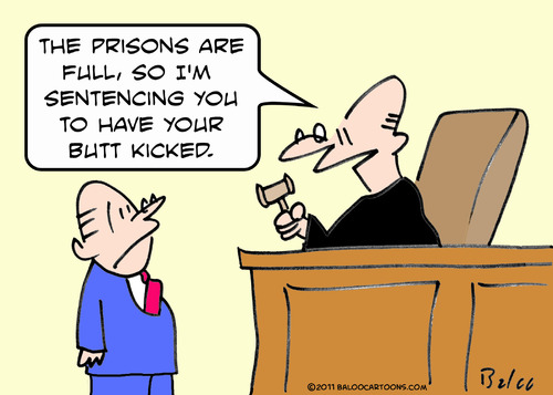Cartoon: butt kicked judge sentence (medium) by rmay tagged butt,kicked,judge,sentence
