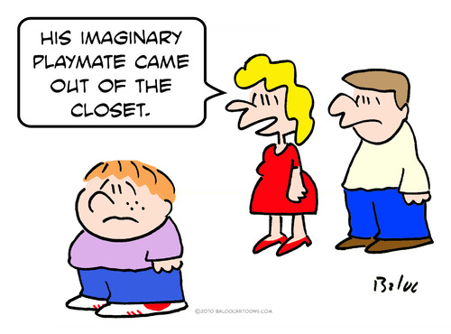 Cartoon: came out closet imaginary playma (medium) by rmay tagged came,out,closet,imaginary,playmate