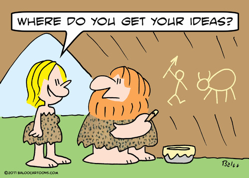 Cartoon: cave draw where get ideas (medium) by rmay tagged cave,draw,where,get,ideas