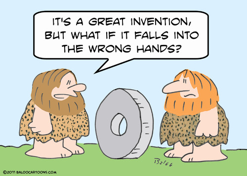 Cartoon: cave wheel fall wrong hands (medium) by rmay tagged cave,wheel,fall,wrong,hands