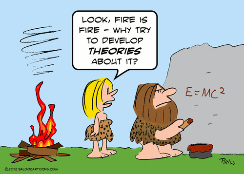Cartoon: caveman fire develop theories (medium) by rmay tagged caveman,fire,develop,theories