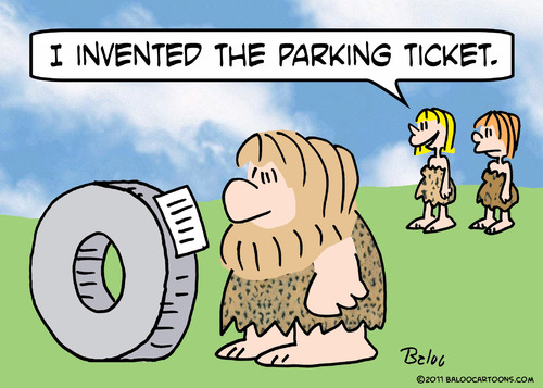 Cartoon: caveman invented parking ticket (medium) by rmay tagged ticket,parking,invented,caveman