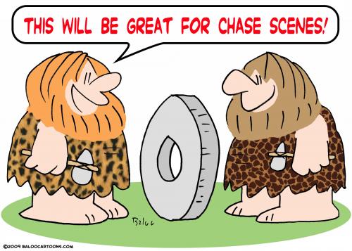 Cartoon: caveman wheel chase scenes (medium) by rmay tagged caveman,wheel,chase,scenes