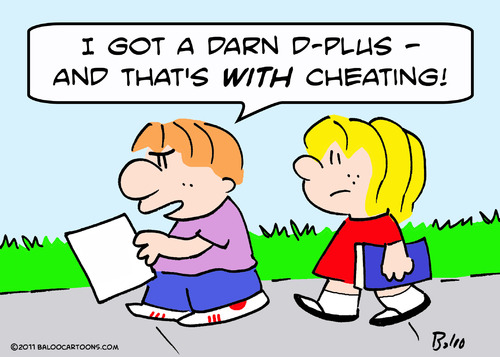 Cartoon: cheating school kids test (medium) by rmay tagged cheating,school,kids,test