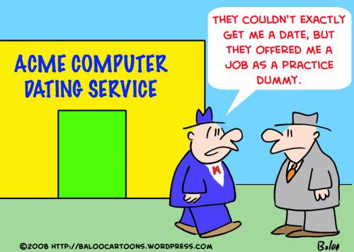 Cartoon: COMPUTER DATING PRACTICE DUMMY (medium) by rmay tagged computer,dating,practice,dummy