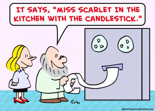 Cartoon: computer scarlet kitchen clue (medium) by rmay tagged computer,scarlet,kitchen,clue