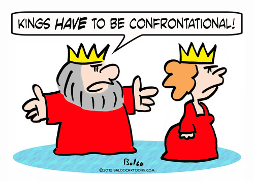 Cartoon: confrontational king queen (medium) by rmay tagged confrontational,king,queen