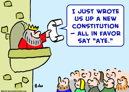 Cartoon: constititution new king aye (medium) by rmay tagged constititution,new,king,aye