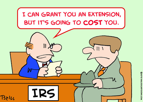 Cartoon: cost you extension irs taxes (medium) by rmay tagged cost,you,extension,irs,taxes