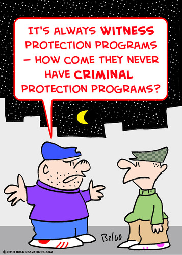 Cartoon: criminal witness protection (medium) by rmay tagged criminal,witness,protection