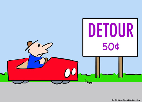 Cartoon: detour fifty cents (medium) by rmay tagged detour,fifty,cents