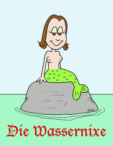 Cartoon: die Wassernixe mermaid (medium) by rmay tagged die,wassernixe,mermaid