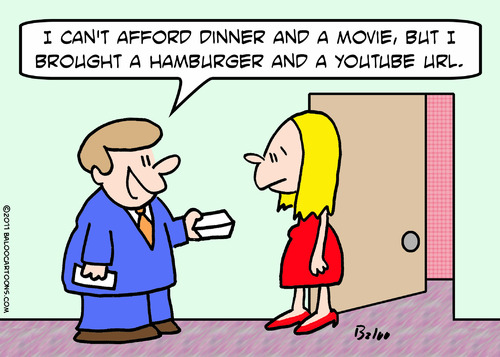 Cartoon: dinner movie hamburger youtube (medium) by rmay tagged youtube,hamburger,movie,dinner