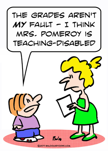 Cartoon: disabled teaching grades (medium) by rmay tagged disabled,teaching,grades