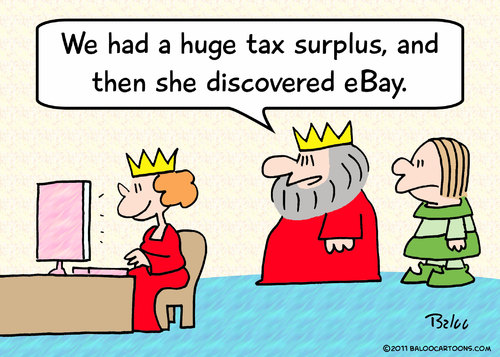 Cartoon: discovered ebay king queen budge (medium) by rmay tagged discovered,ebay,king,queen,budge