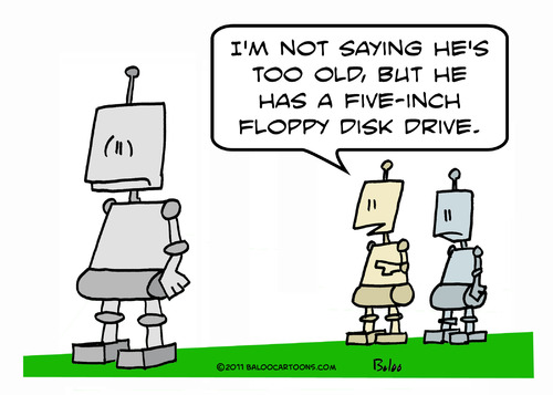 Cartoon: disk floppy robots old (medium) by rmay tagged disk,floppy,robots,old