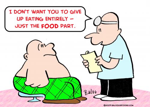Cartoon: doctor patient food eating fat (medium) by rmay tagged doctor,patient,food,eating,fat