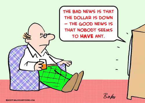 Cartoon: dollar up nobody has (medium) by rmay tagged dollar,up,nobody,has