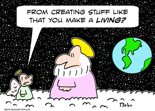 Cartoon: god creat earth living (medium) by rmay tagged god,creat,earth,living