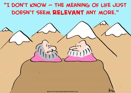 Cartoon: gurus relevant meaning life (medium) by rmay tagged gurus,relevant,meaning,life