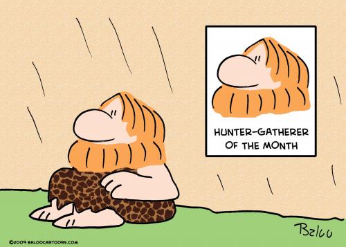 Cartoon: hunter gatherer caveman (medium) by rmay tagged hunter,gatherer,caveman