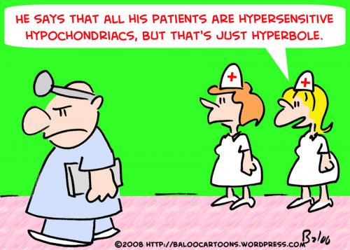 Cartoon: HYPOCRITICAL HYPOCHONDRIACS (medium) by rmay tagged hypocritical,hypochondriacs,hyperbole