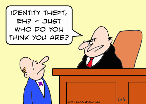 Cartoon: identity theft judge (medium) by rmay tagged identity,theft,judge
