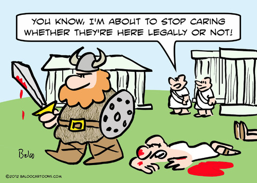 Cartoon: immigrant illegal roman (medium) by rmay tagged roman,illegal,immigrant