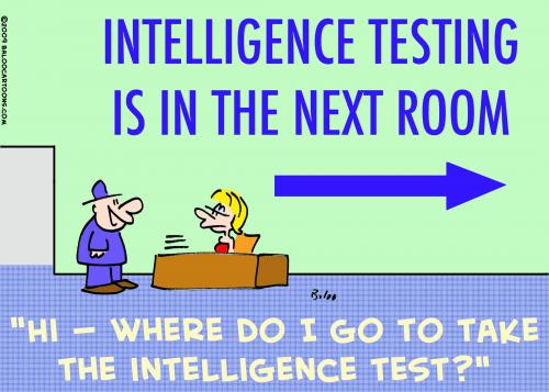 Cartoon: intelligence testing next room (medium) by rmay tagged intelligence,testing,next,room