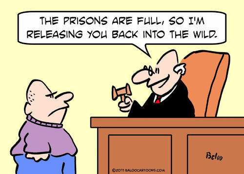 Cartoon: judge releasing back into wild (medium) by rmay tagged judge,releasing,back,into,wild