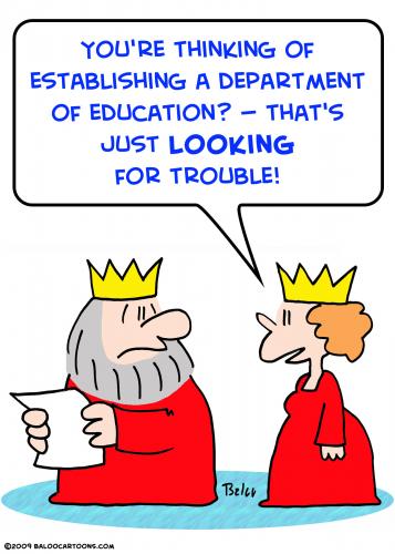 Cartoon: king queen education trouble (medium) by rmay tagged king,queen,education,trouble