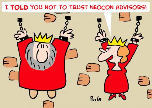 Cartoon: KING QUEEN NEOCON ADVISORS (medium) by rmay tagged king,queen,neocon,advisors