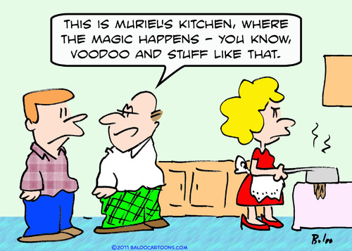 Cartoon: kitchen magic voodoo wife (medium) by rmay tagged kitchen,magic,voodoo,wife