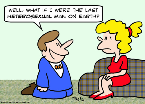 Cartoon: last heterosexual man on earth (medium) by rmay tagged last,heterosexual,man,on,earth