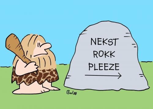Cartoon: NEKST ROKK PLEEZE CAVEMAN (medium) by rmay tagged nekst,rokk,pleeze,caveman