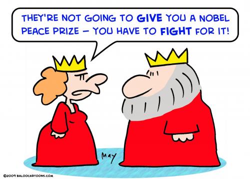 Cartoon: nobel prize king queen (medium) by rmay tagged nobel,prize,king,queen