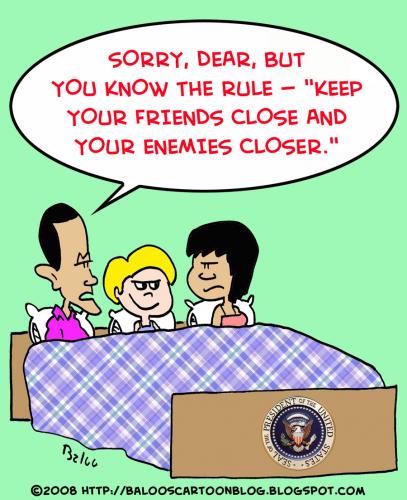 Cartoon: OBAMA MICHELLE HILLARY CLINTON (medium) by rmay tagged obama,michelle,hillary,clinton